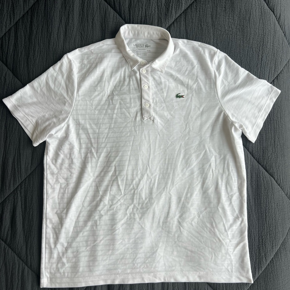 Lacoste Men's SPORT Golf Striped Tech Jacquard Jersey Polo Shirt